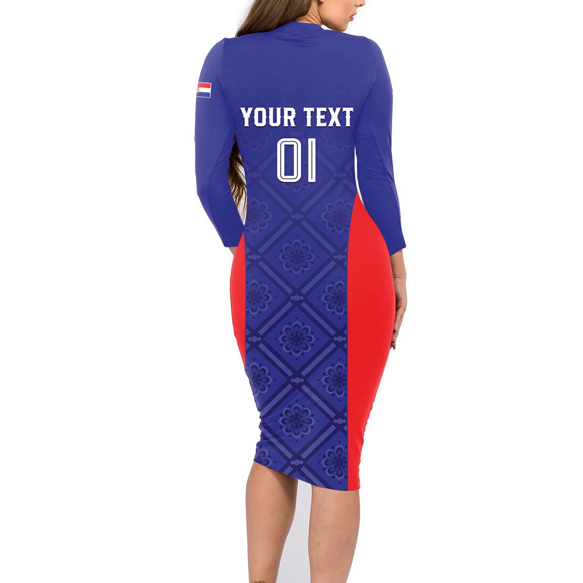 Personalized Croatia 2024 Football Family Matching Long Sleeve Bodycon Dress and Hawaiian Shirt Hrvatska Vatreni - Wonder Print Shop