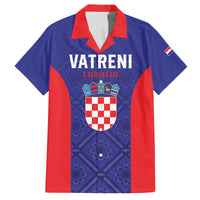 Personalized Croatia 2024 Football Family Matching Off The Shoulder Long Sleeve Dress and Hawaiian Shirt Hrvatska Vatreni - Wonder Print Shop
