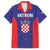 Personalized Croatia 2024 Football Family Matching Off The Shoulder Long Sleeve Dress and Hawaiian Shirt Hrvatska Vatreni - Wonder Print Shop