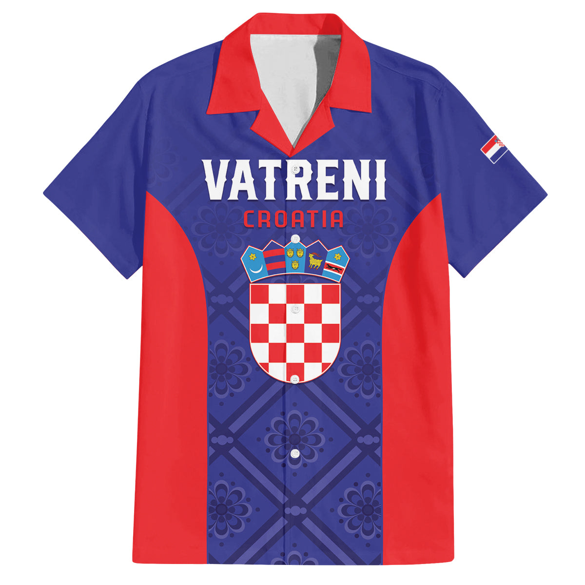Personalized Croatia 2024 Football Family Matching Off Shoulder Maxi Dress and Hawaiian Shirt Hrvatska Vatreni - Wonder Print Shop