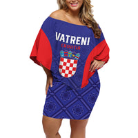 Personalized Croatia 2024 Football Family Matching Off Shoulder Short Dress and Hawaiian Shirt Hrvatska Vatreni - Wonder Print Shop