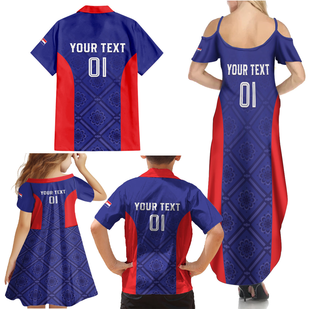 Personalized Croatia 2024 Football Family Matching Summer Maxi Dress and Hawaiian Shirt Hrvatska Vatreni - Wonder Print Shop