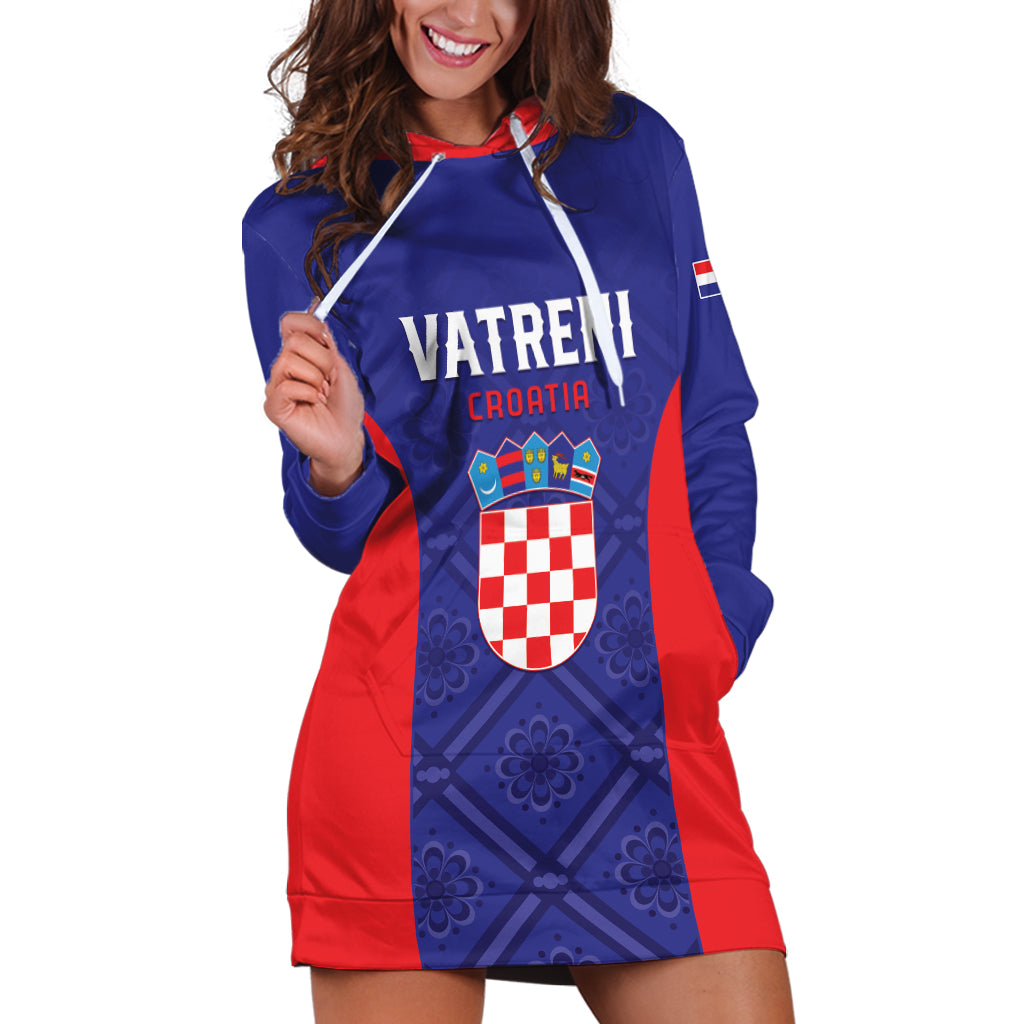 Personalized Croatia 2024 Football Hoodie Dress Hrvatska Vatreni