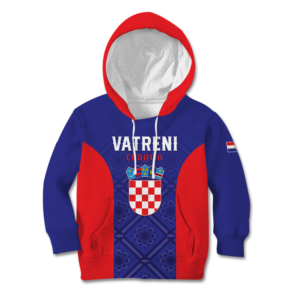 Personalized Croatia 2024 Football Kid Hoodie Hrvatska Vatreni