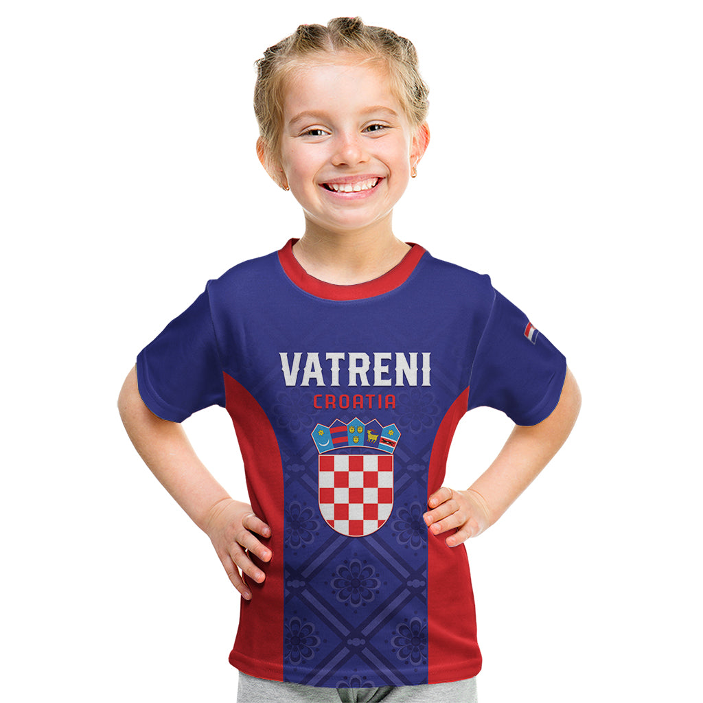 Personalized Croatia 2024 Football Kid T Shirt Hrvatska Vatreni