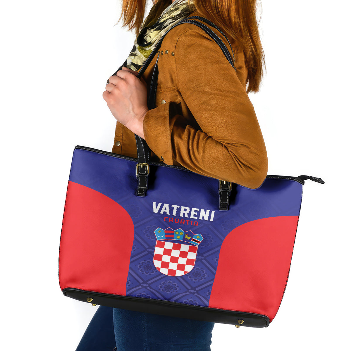 Croatia 2024 Football Leather Tote Bag Hrvatska Vatreni
