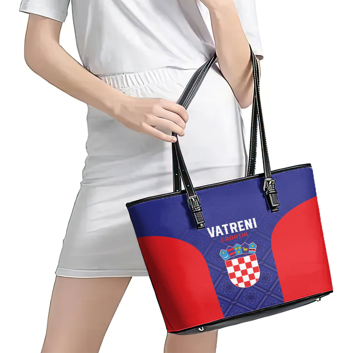 Croatia 2024 Football Leather Tote Bag Hrvatska Vatreni - Wonder Print Shop
