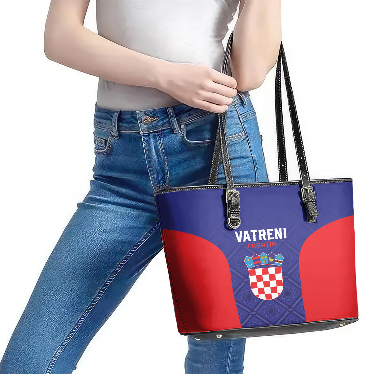 Croatia 2024 Football Leather Tote Bag Hrvatska Vatreni - Wonder Print Shop