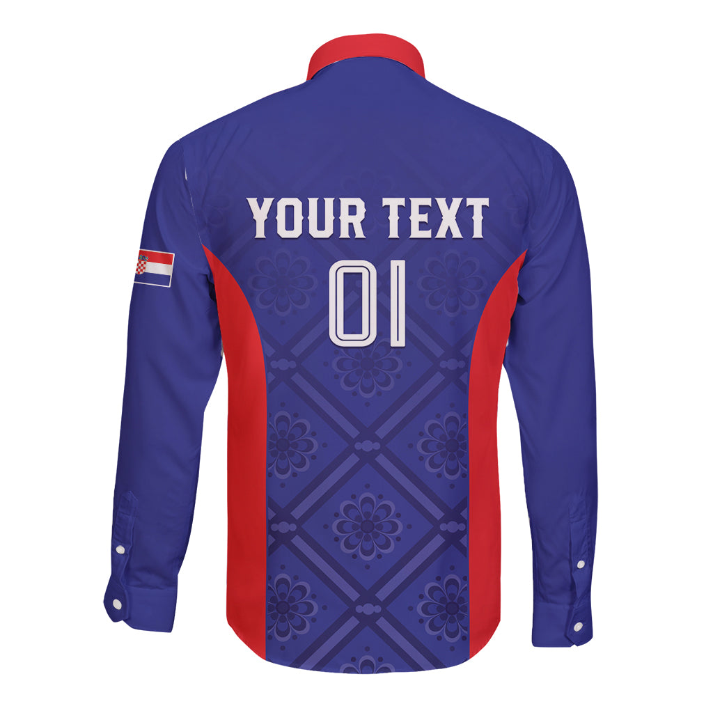 Personalized Croatia 2024 Football Long Sleeve Button Shirt Hrvatska Vatreni - Wonder Print Shop