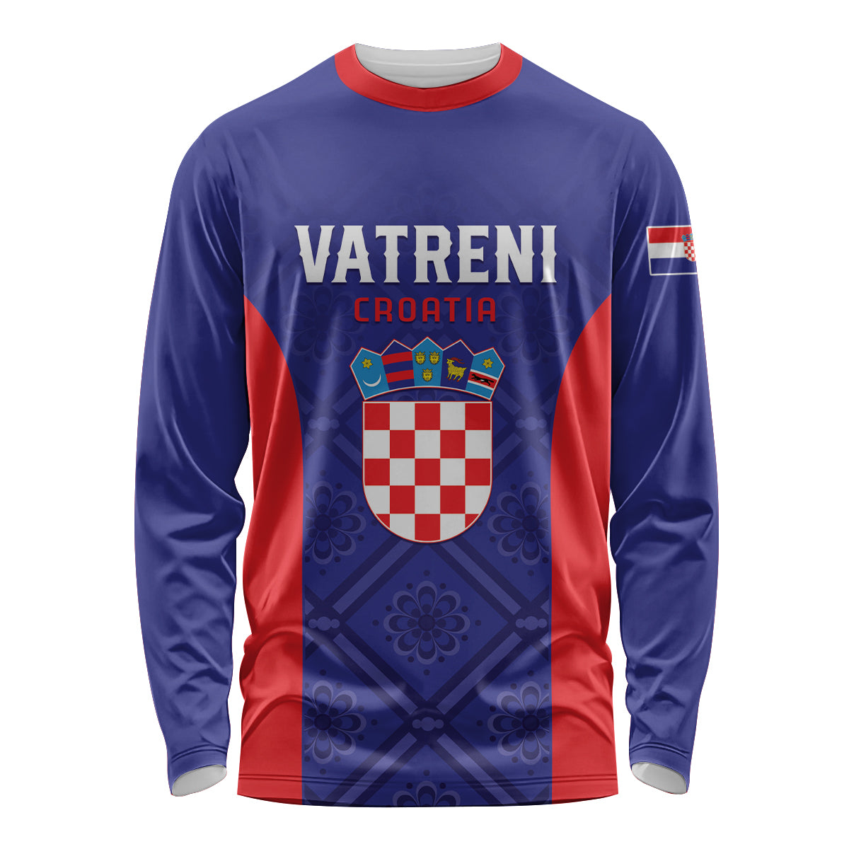 Personalized Croatia 2024 Football Long Sleeve Shirt Hrvatska Vatreni