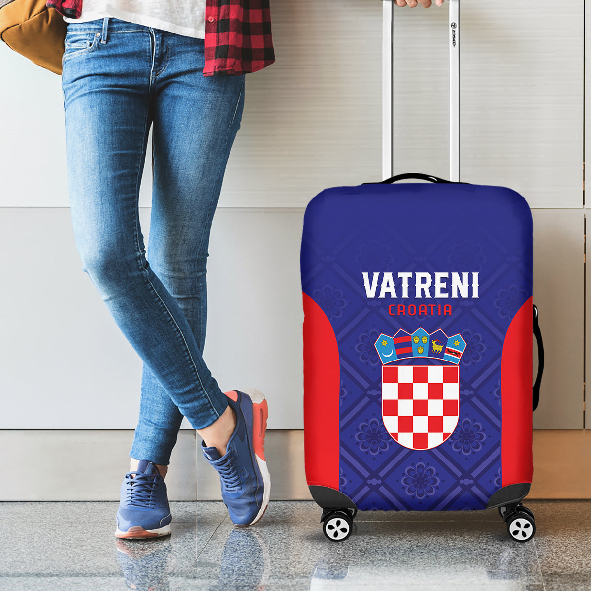 Croatia 2024 Football Luggage Cover Hrvatska Vatreni - Wonder Print Shop
