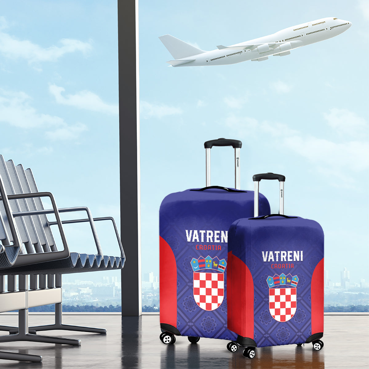 Croatia 2024 Football Luggage Cover Hrvatska Vatreni - Wonder Print Shop