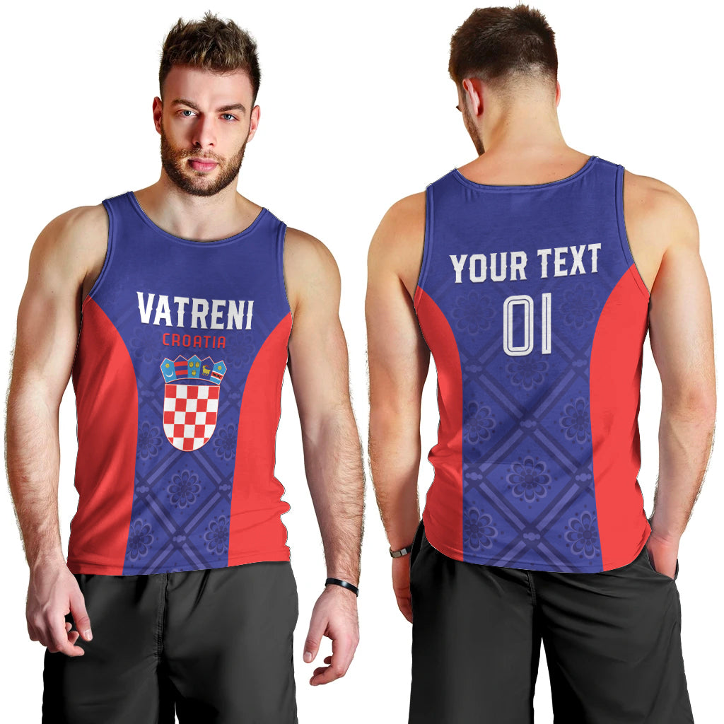 Personalized Croatia 2024 Football Men Tank Top Hrvatska Vatreni - Wonder Print Shop