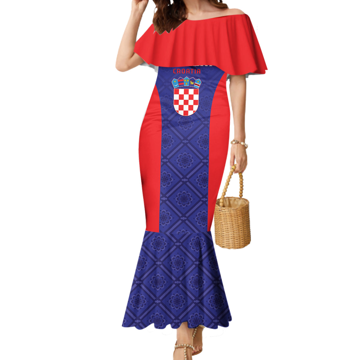 Personalized Croatia 2024 Football Mermaid Dress Hrvatska Vatreni