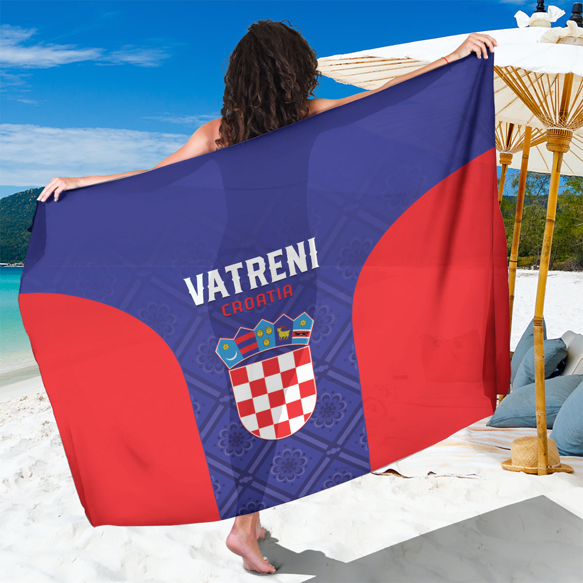 Croatia 2024 Football Sarong Hrvatska Vatreni - Wonder Print Shop