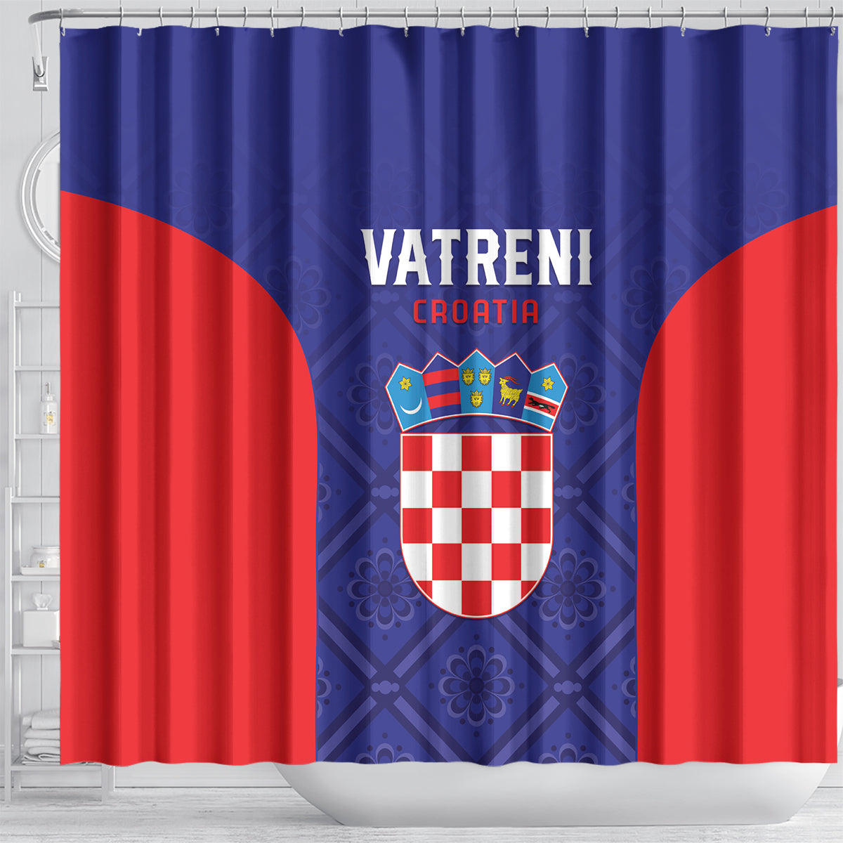 Croatia 2024 Football Shower Curtain Hrvatska Vatreni