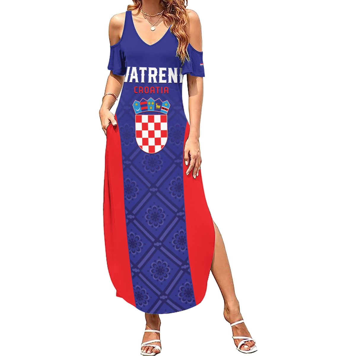 Personalized Croatia 2024 Football Summer Maxi Dress Hrvatska Vatreni - Wonder Print Shop