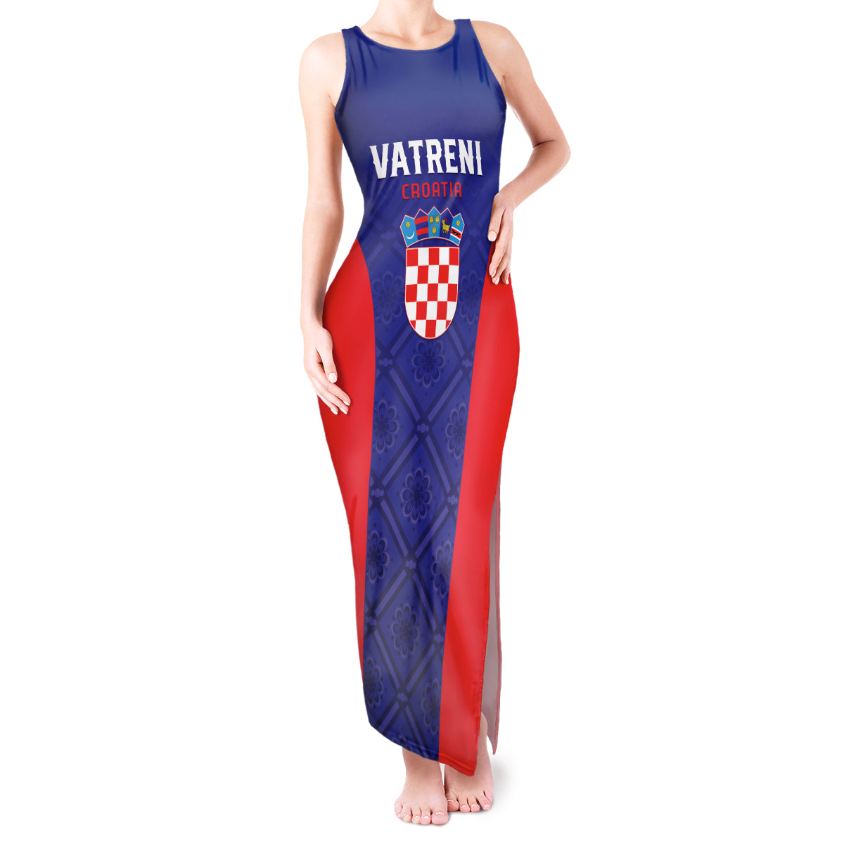 Personalized Croatia 2024 Football Tank Maxi Dress Hrvatska Vatreni