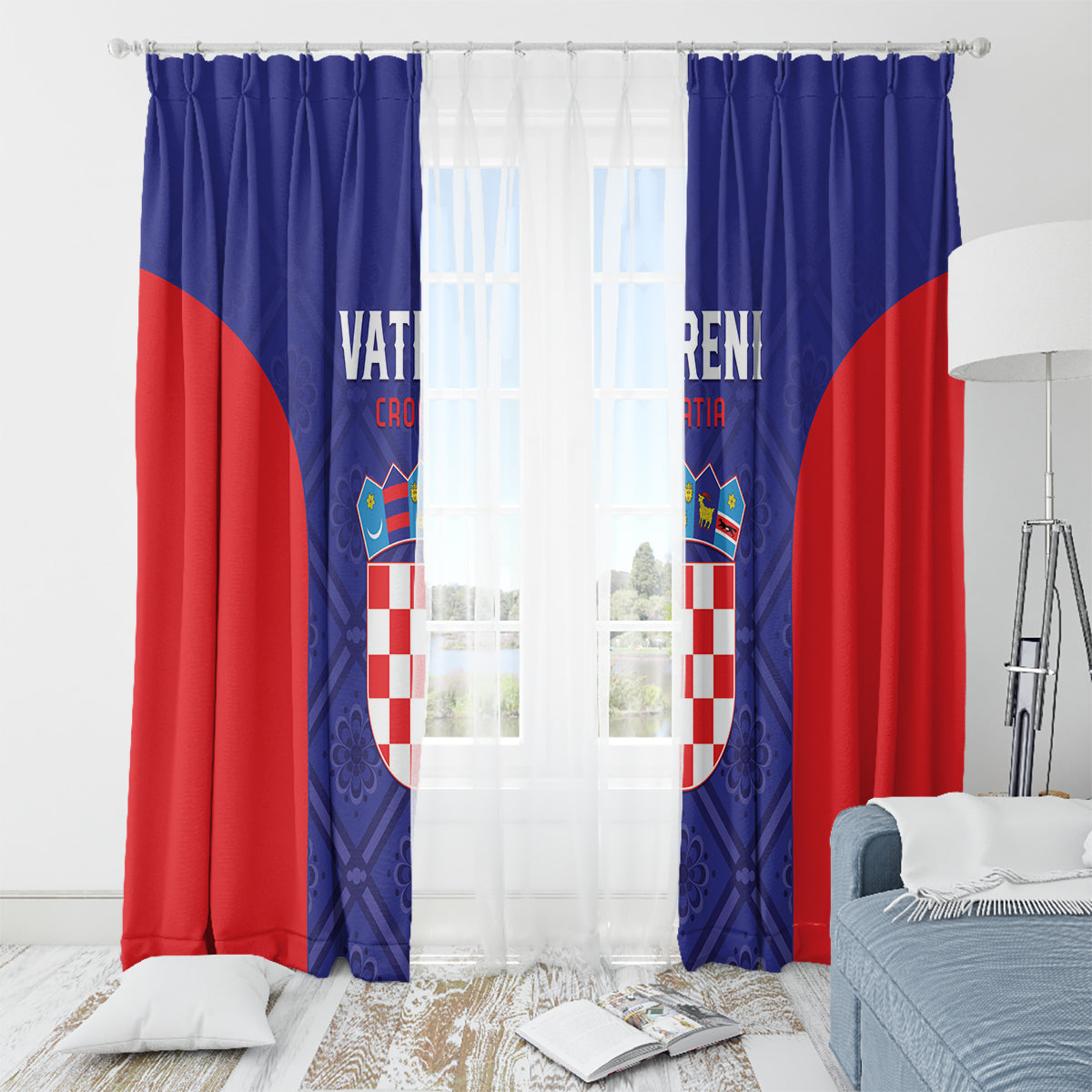Croatia 2024 Football Window Curtain Hrvatska Vatreni - Wonder Print Shop