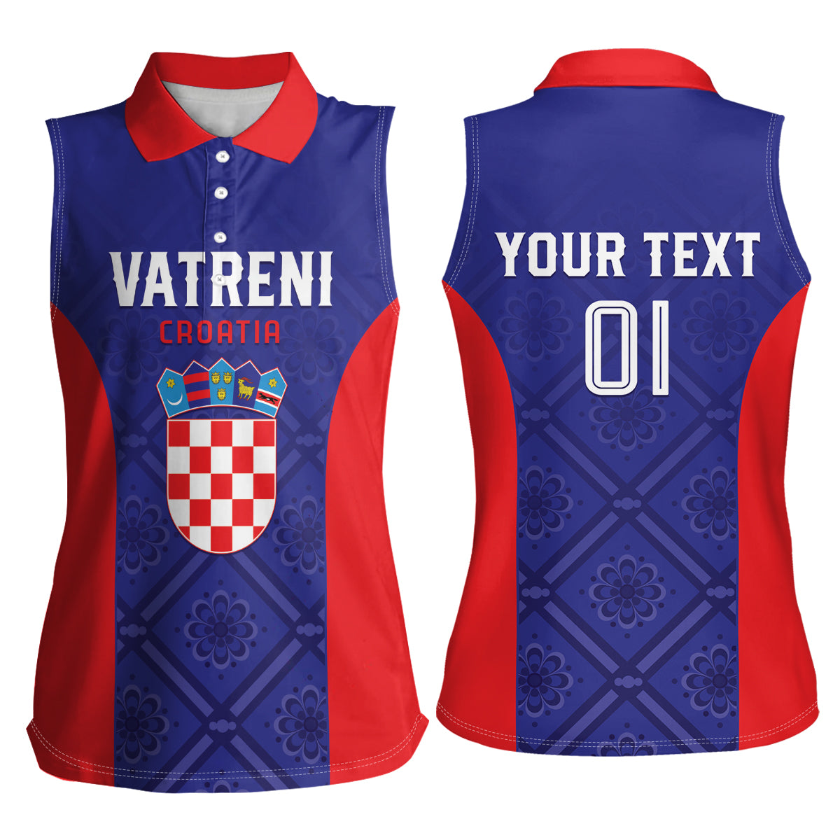 Personalized Croatia 2024 Football Women Sleeveless Polo Shirt Hrvatska Vatreni - Wonder Print Shop
