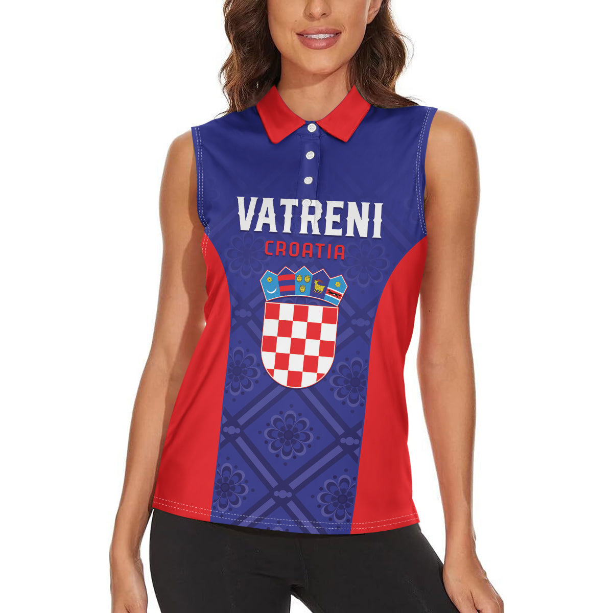 Personalized Croatia 2024 Football Women Sleeveless Polo Shirt Hrvatska Vatreni - Wonder Print Shop