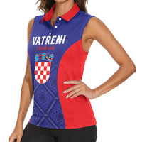 Personalized Croatia 2024 Football Women Sleeveless Polo Shirt Hrvatska Vatreni - Wonder Print Shop