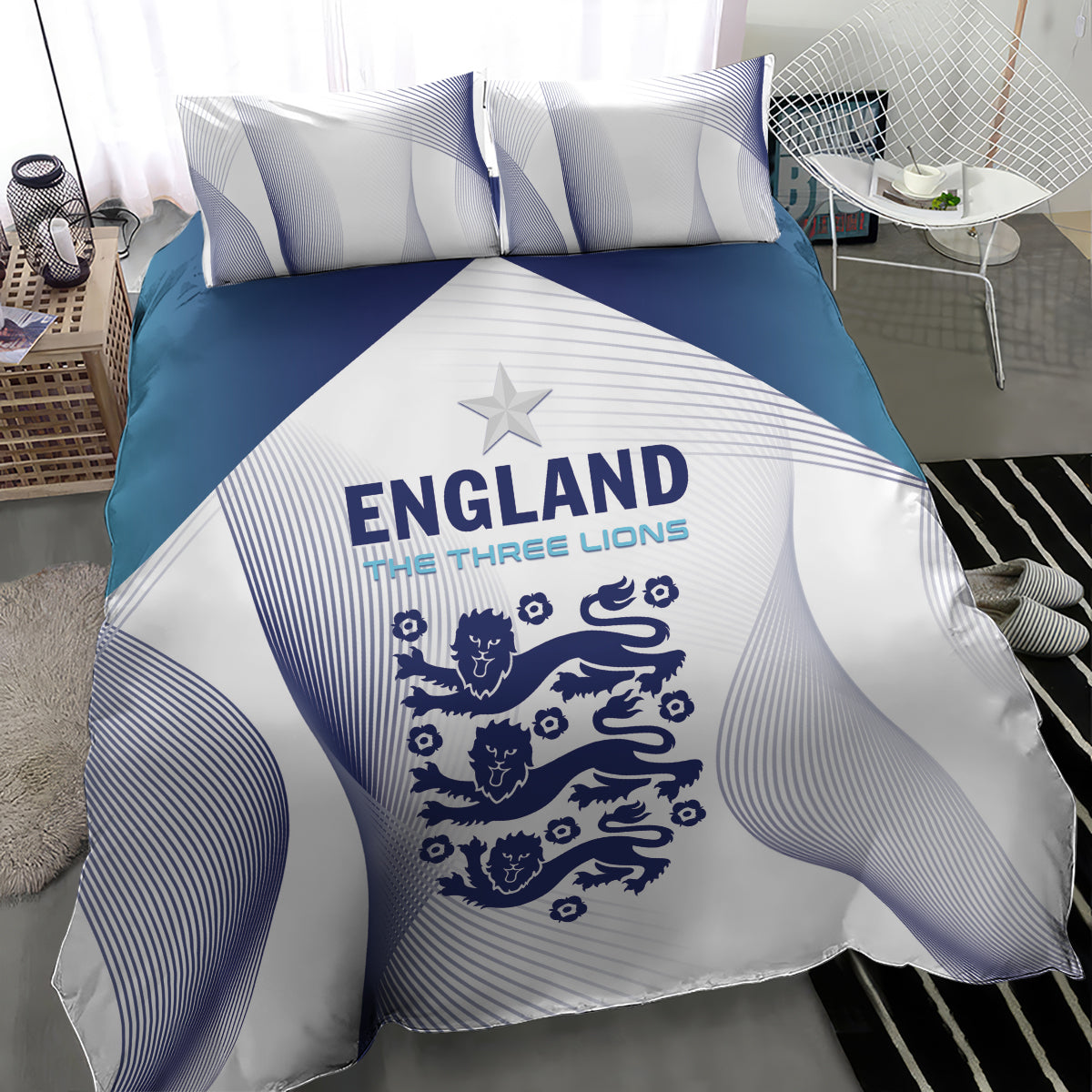 England 2024 Football Bedding Set Come On The Three Lions - Wonder Print Shop