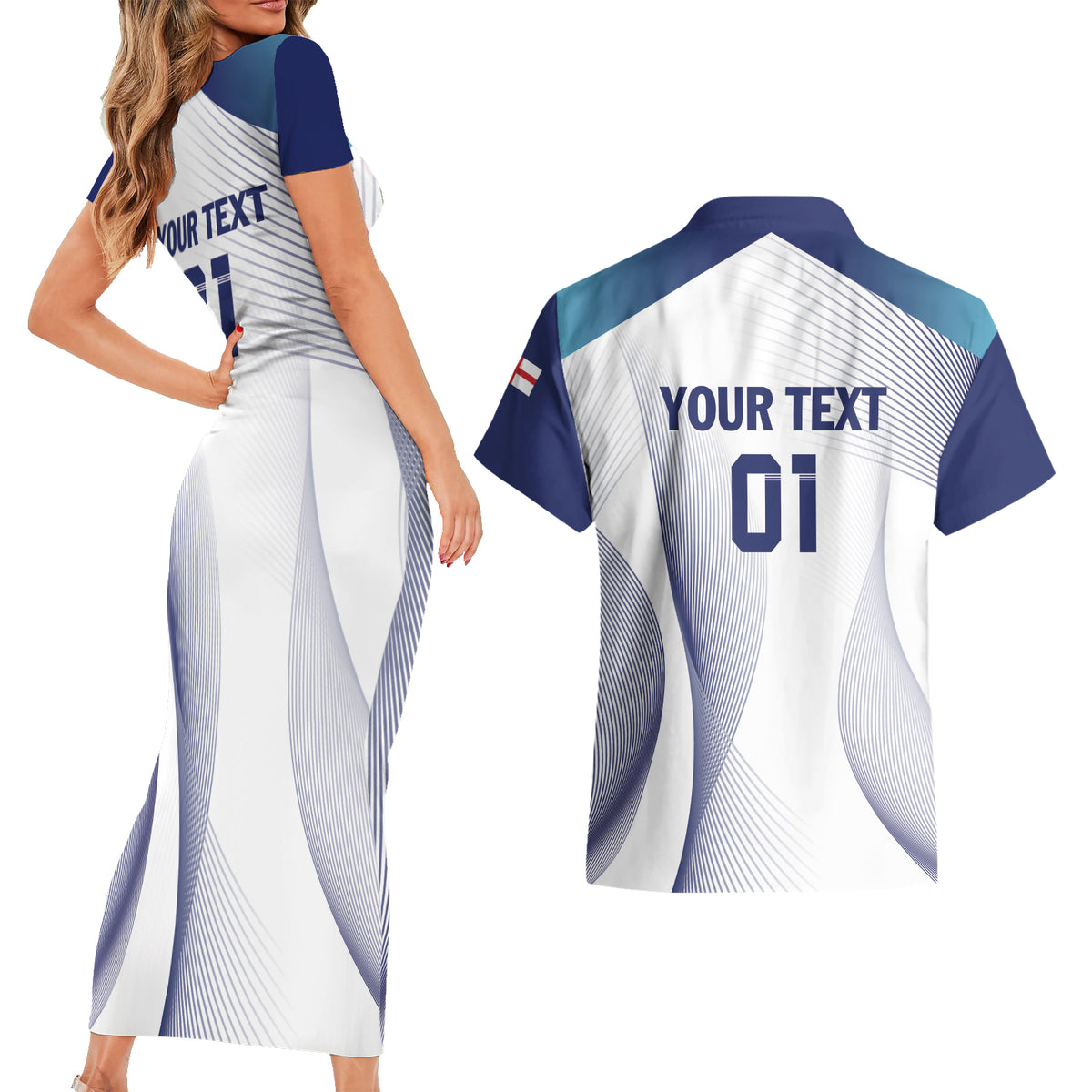 Personalized England 2024 Football Couples Matching Short Sleeve Bodycon Dress and Hawaiian Shirt Come On The Three Lions - Wonder Print Shop