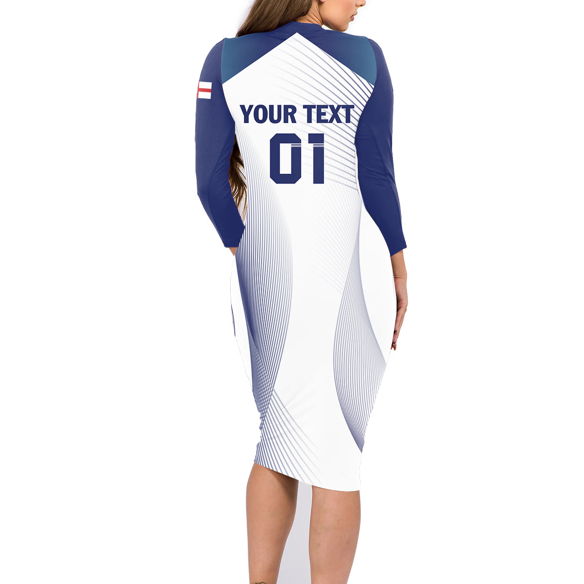 Personalized England 2024 Football Family Matching Long Sleeve Bodycon Dress and Hawaiian Shirt Come On The Three Lions - Wonder Print Shop