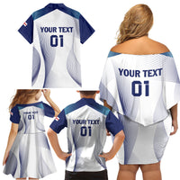 Personalized England 2024 Football Family Matching Off Shoulder Short Dress and Hawaiian Shirt Come On The Three Lions - Wonder Print Shop