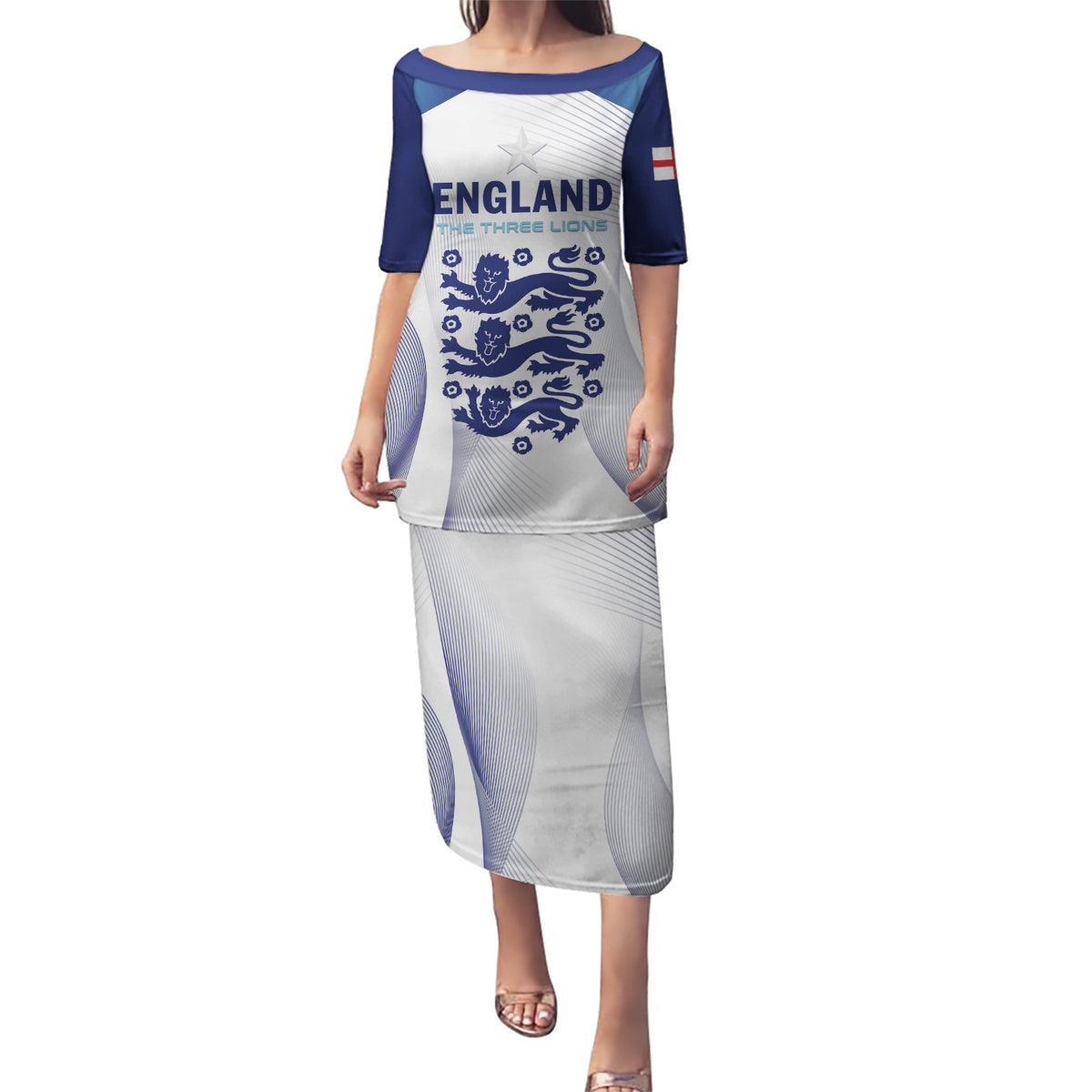 Personalized England 2024 Football Puletasi Come On The Three Lions - Wonder Print Shop