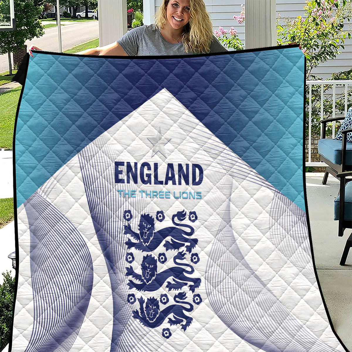 England 2024 Football Quilt Come On The Three Lions