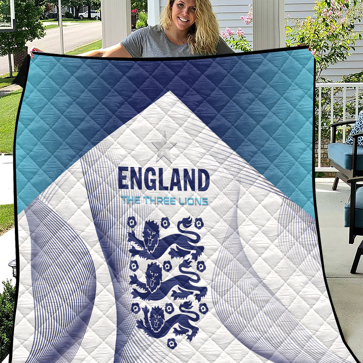 England 2024 Football Quilt Come On The Three Lions - Wonder Print Shop