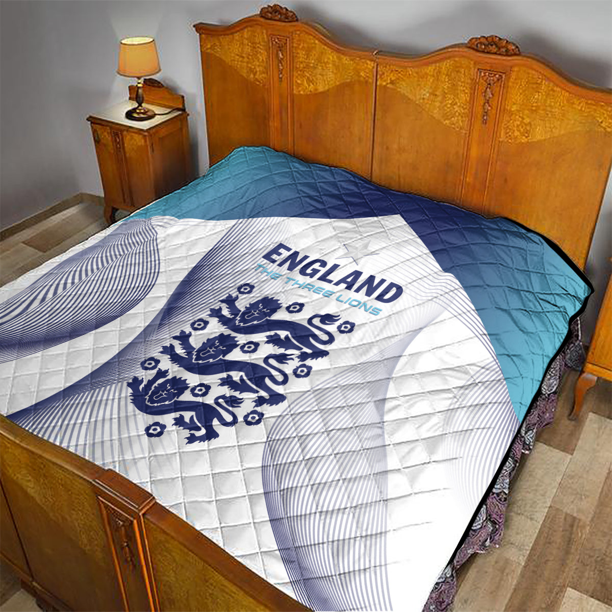 England 2024 Football Quilt Come On The Three Lions - Wonder Print Shop