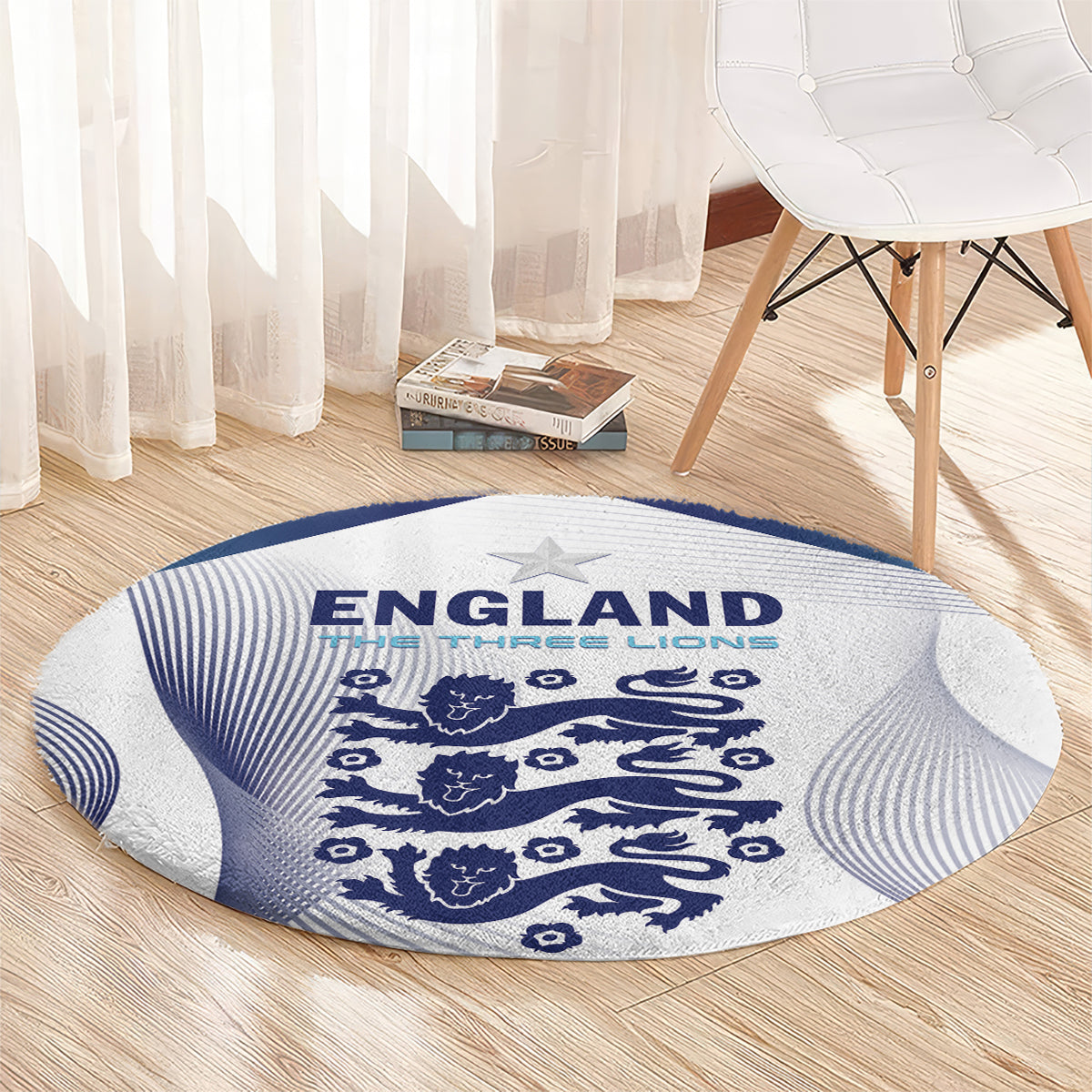 England 2024 Football Round Carpet Come On The Three Lions