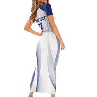 Personalized England 2024 Football Short Sleeve Bodycon Dress Come On The Three Lions - Wonder Print Shop