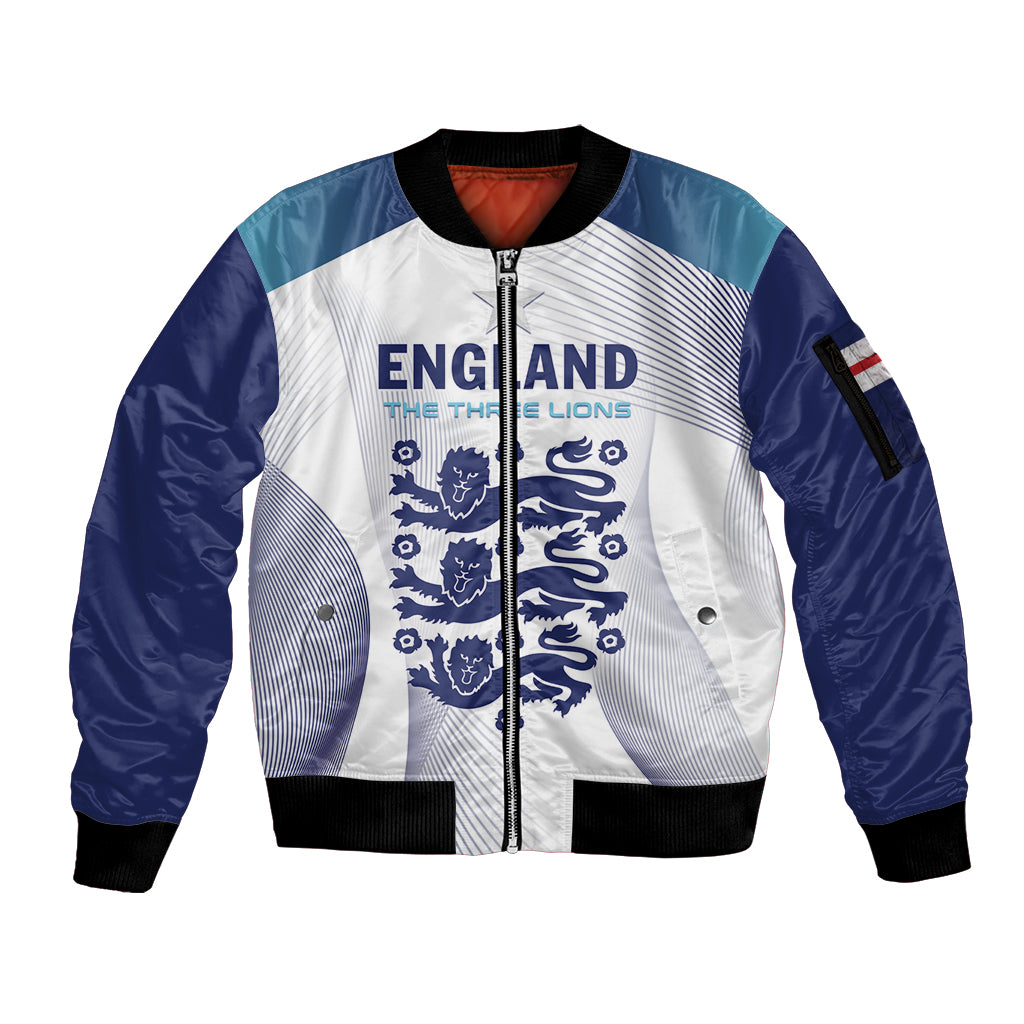 Personalized England 2024 Football Sleeve Zip Bomber Jacket Come On The Three Lions - Wonder Print Shop