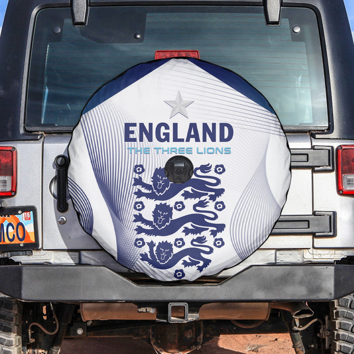 England 2024 Football Spare Tire Cover Come On The Three Lions - Wonder Print Shop