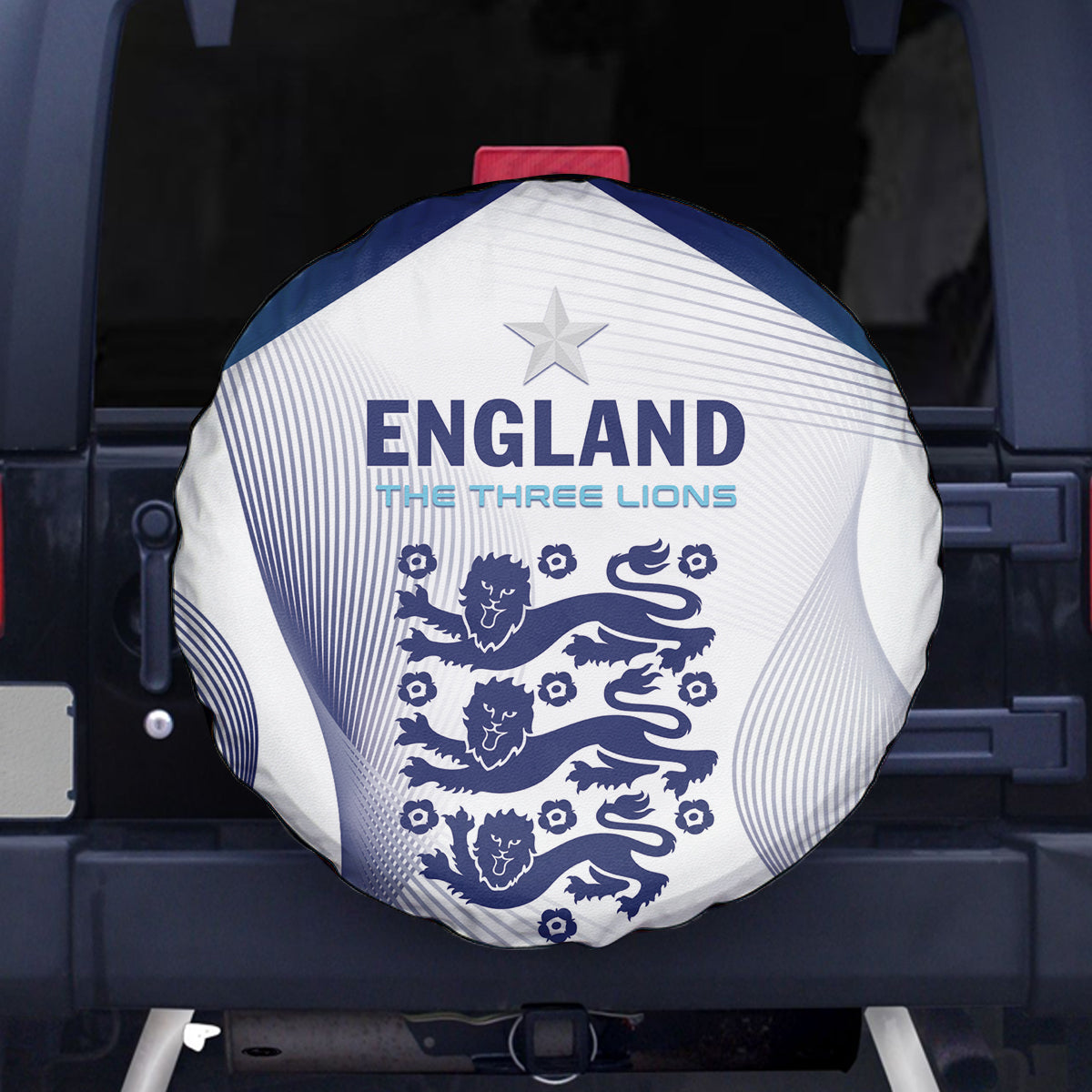 England 2024 Football Spare Tire Cover Come On The Three Lions - Wonder Print Shop