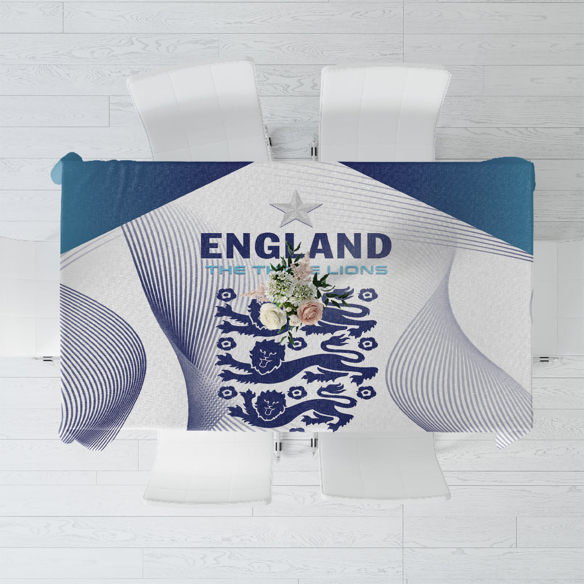 England 2024 Football Tablecloth Come On The Three Lions - Wonder Print Shop