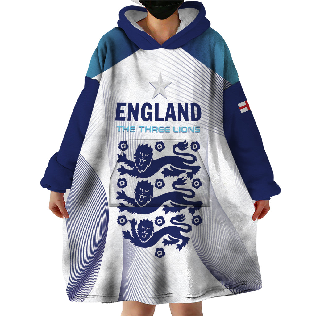 Personalized England 2024 Football Wearable Blanket Hoodie Come On The Three Lions - Wonder Print Shop