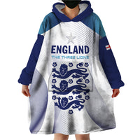 Personalized England 2024 Football Wearable Blanket Hoodie Come On The Three Lions - Wonder Print Shop