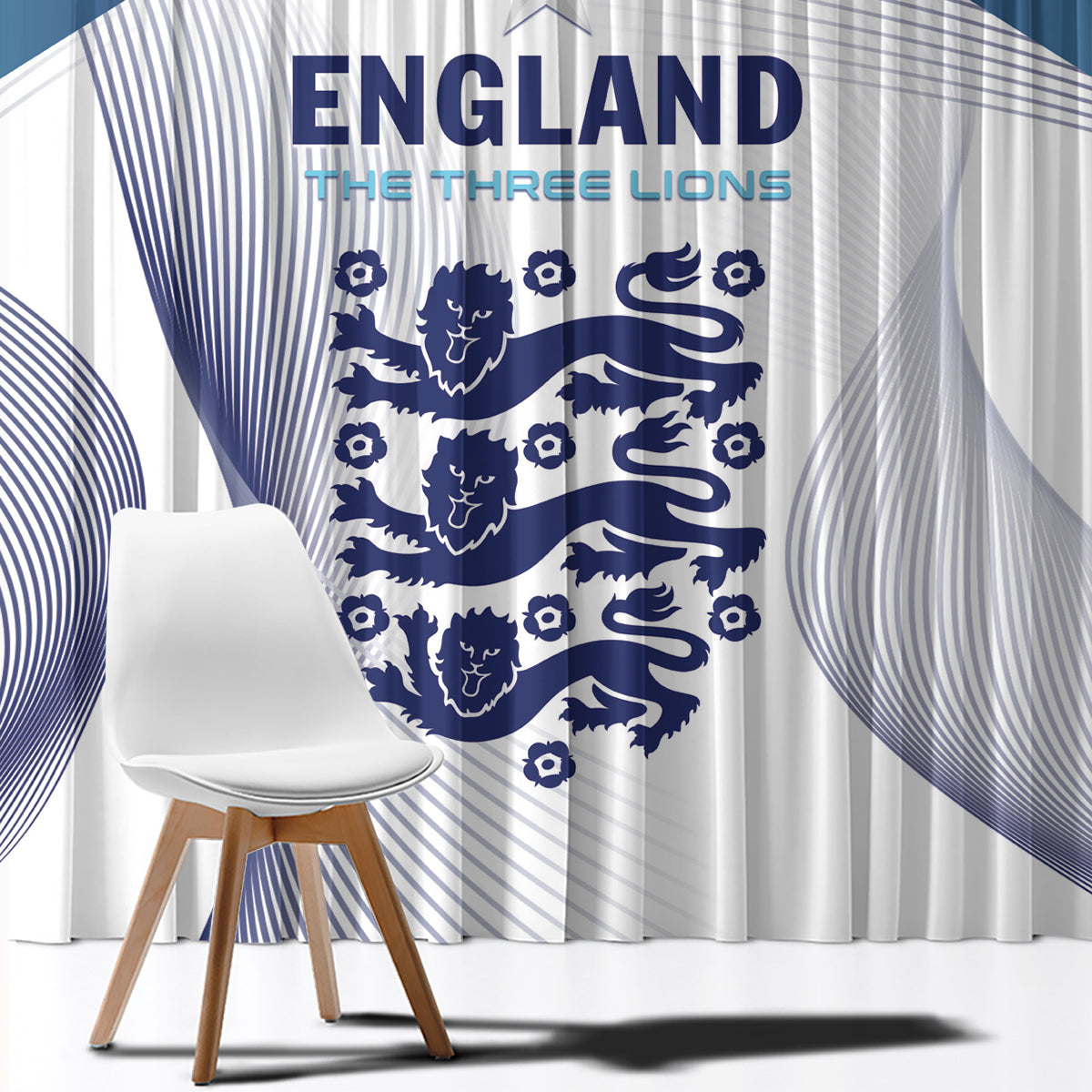 England 2024 Football Window Curtain Come On The Three Lions - Wonder Print Shop
