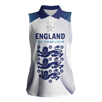 Personalized England 2024 Football Women Sleeveless Polo Shirt Come On The Three Lions - Wonder Print Shop