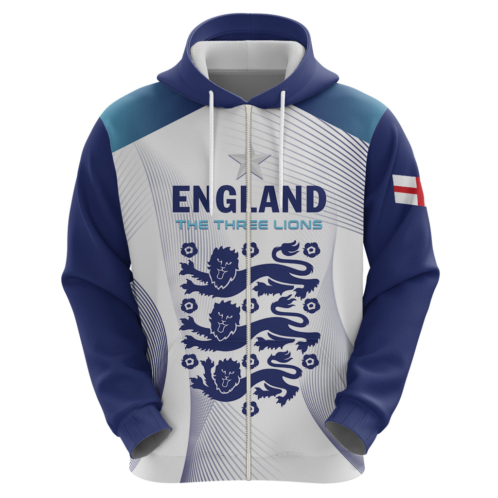 Personalized England 2024 Football Zip Hoodie Come On The Three Lions - Wonder Print Shop
