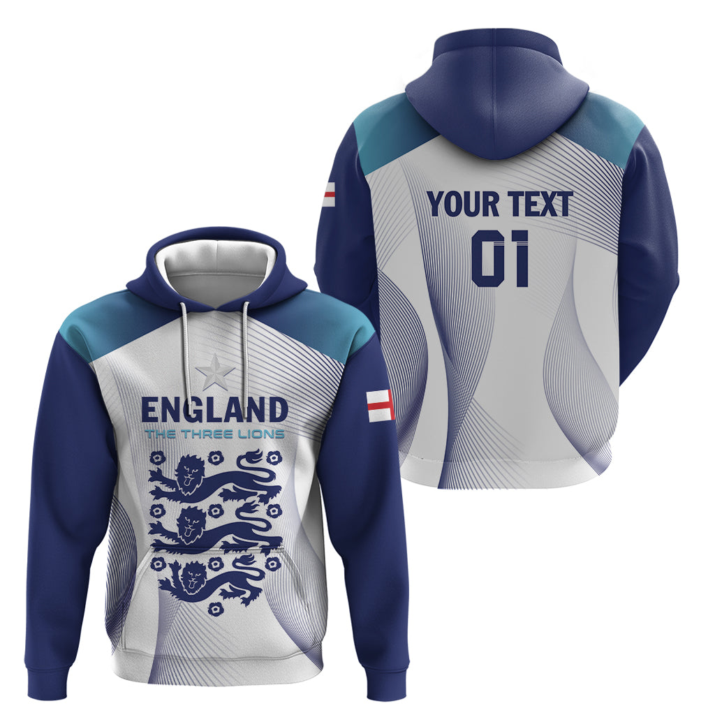 Personalized England 2024 Football Zip Hoodie Come On The Three Lions - Wonder Print Shop
