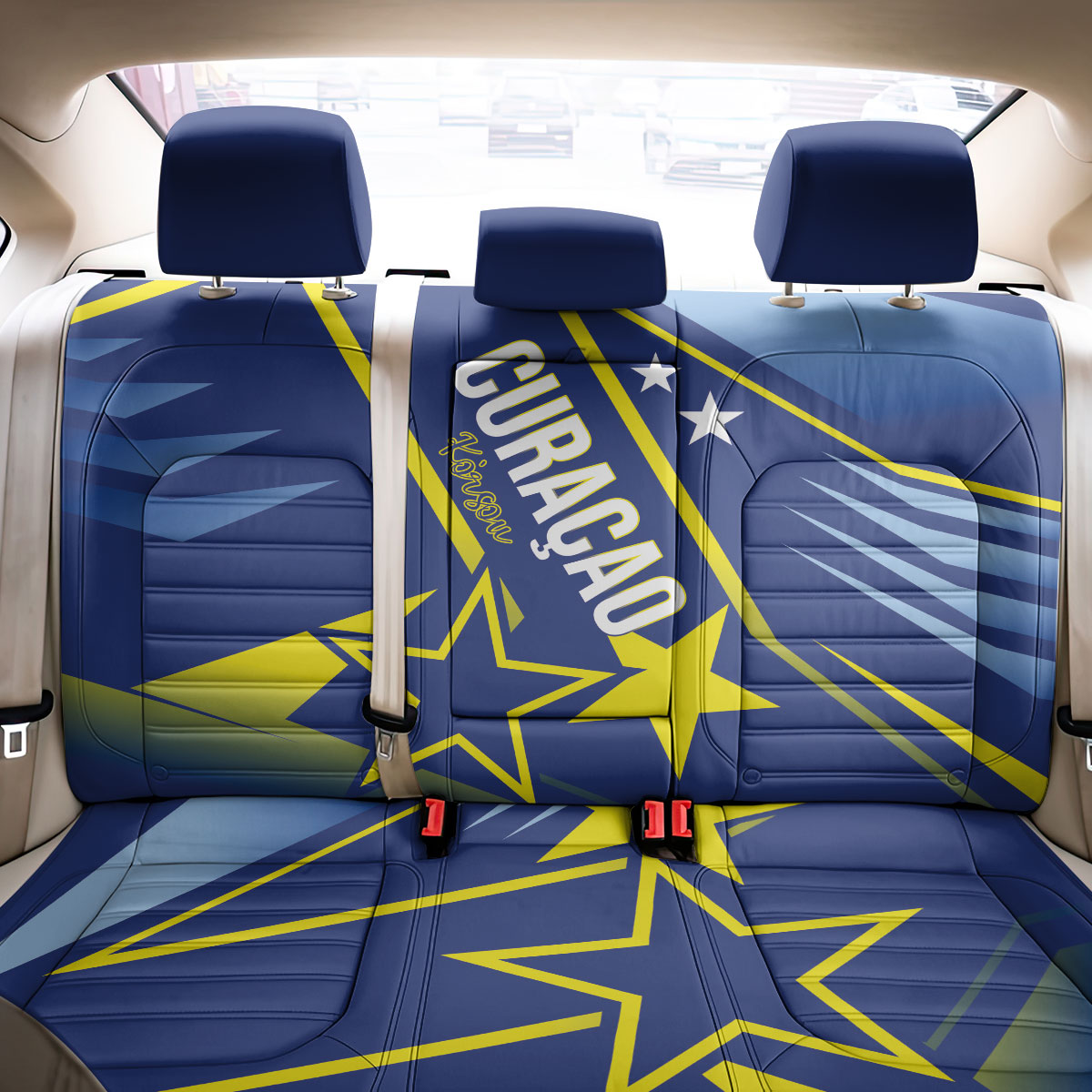 Country of Curacao Back Car Seat Cover Proud of Our Flag
