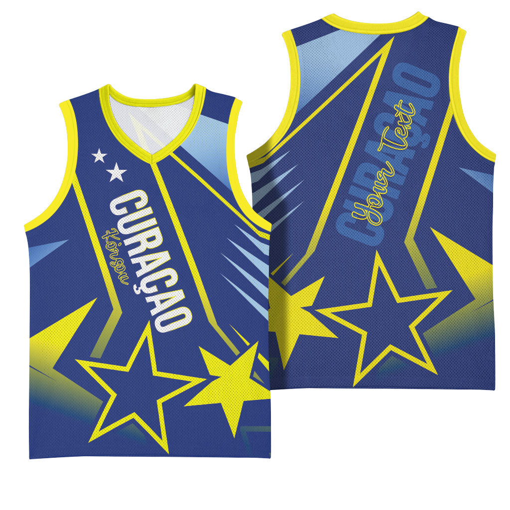 Personalized Country of Curacao Basketball Jersey Proud of Our Flag