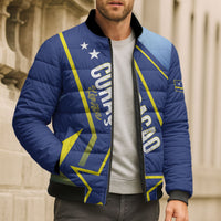 Personalized Country of Curacao Bomber Puffer Jacket Proud of Our Flag