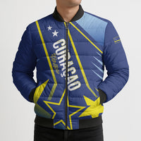 Personalized Country of Curacao Bomber Puffer Jacket Proud of Our Flag